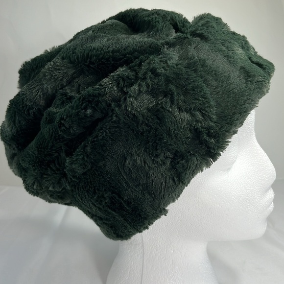 Anthro Sleeping on Snow Faux Fur Silky Cuffed Toboggan Hat - Picture 2 of 9